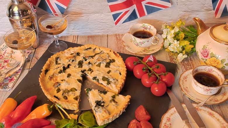 coronation quiche with decorations