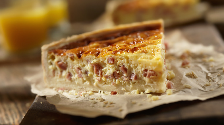 cross section of quiche slice