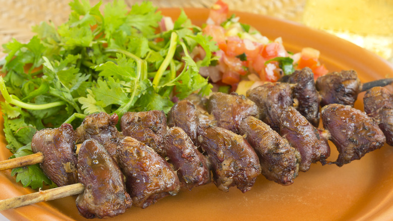 Brazilian-style chicken hearts