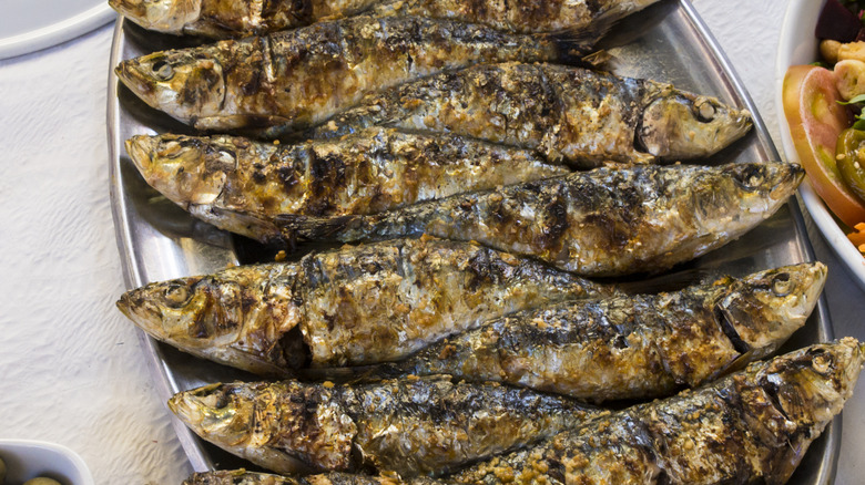 Portuguese-style grilled sardines 