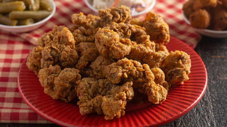 Fried chicken gizzards