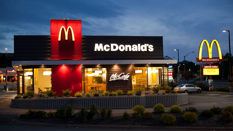 McDonald's store front at night