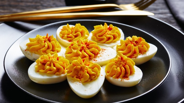 Deviled eggs with paprika