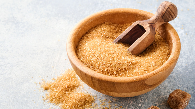 bowl of turbinado sugar