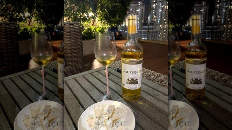 sauternes wine with blue cheese