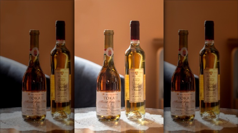 two bottles of Tokaji wine