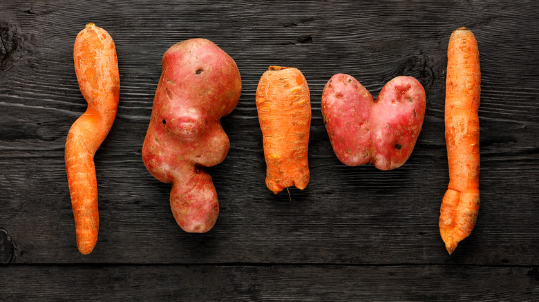 row of ugly produce