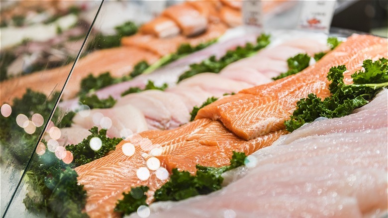 fish section at a grocery store