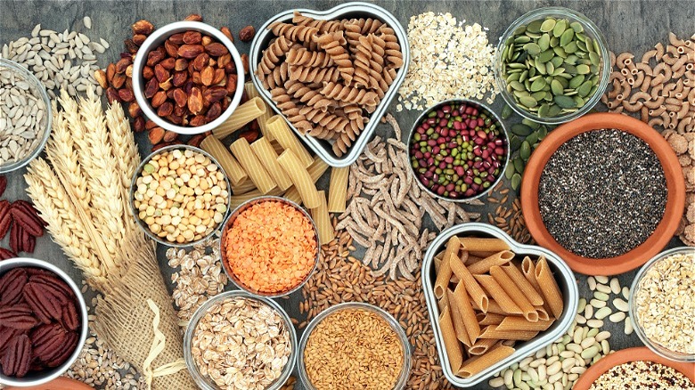 various grains on table