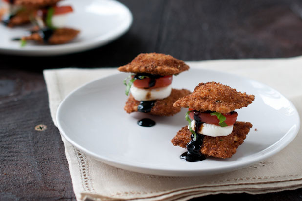 Fried Ravioli Caprese Stacks Recipe