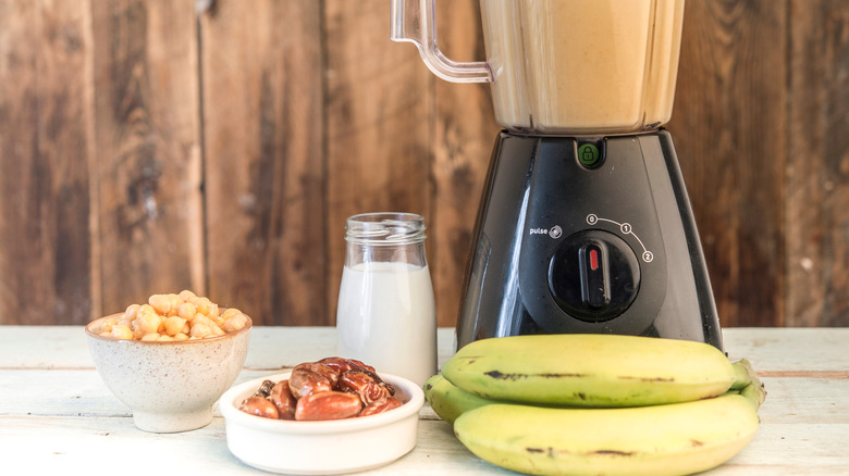 Smoothie ingredients and blender