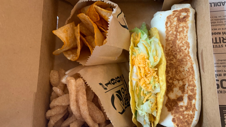 Taco Bell taco and sides