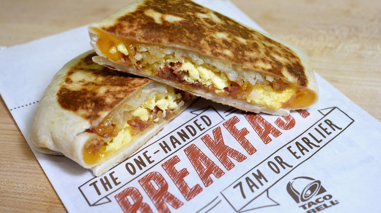 Taco Bell breakfast on table