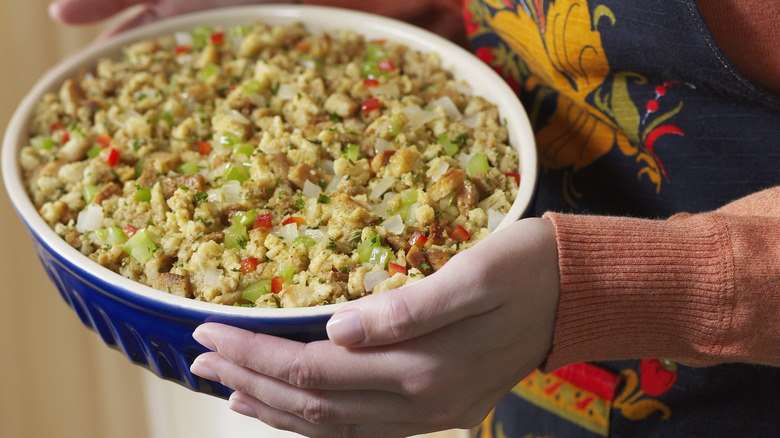 A bowl of stuffing