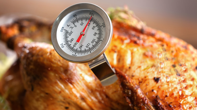 Chicken with thermometer