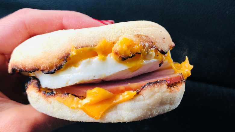 English muffin breakfast sandwich