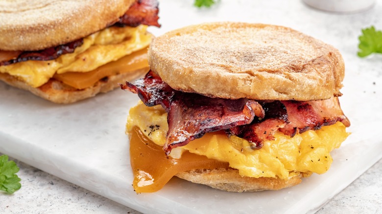 English muffin breakfast sandwiches