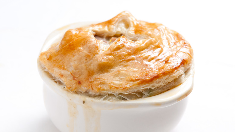 Turkey pot pie in dish