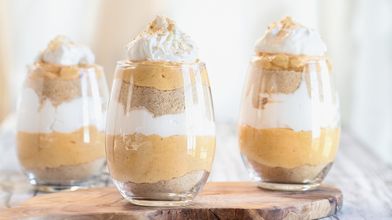 Pumpkin trifle in glasses