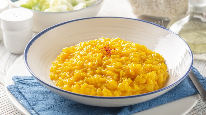 bowl of risotto alla milanese