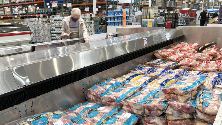 large Costco bin of meat