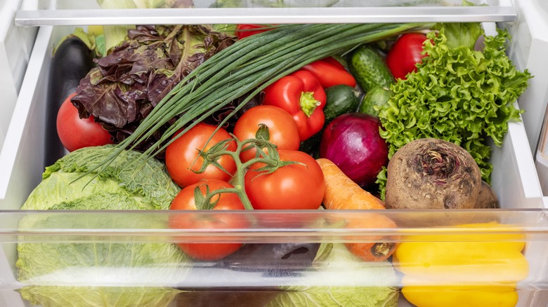 veggie bin in refrigerator