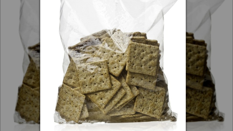 crackers in plastic bag