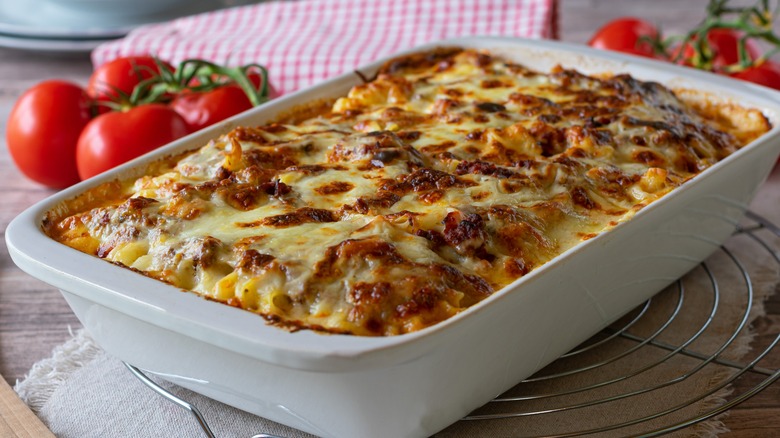 Casserole in ceramic dish