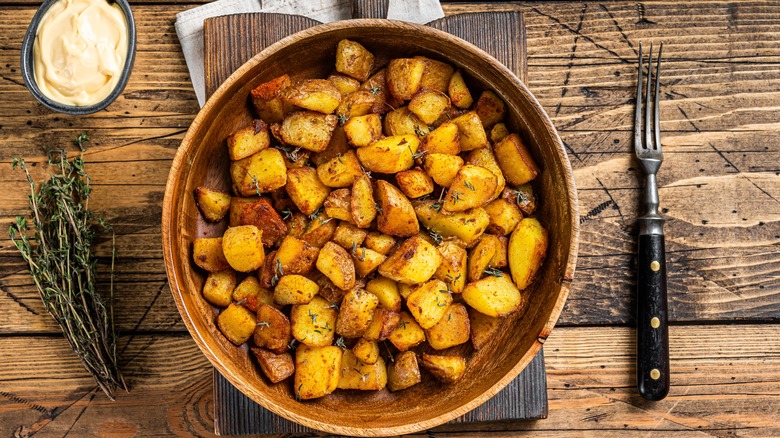 Bowl of roasted potatoes