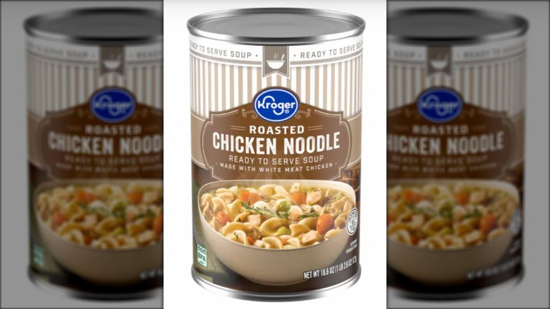 Can of Kroger's chicken noodle soup