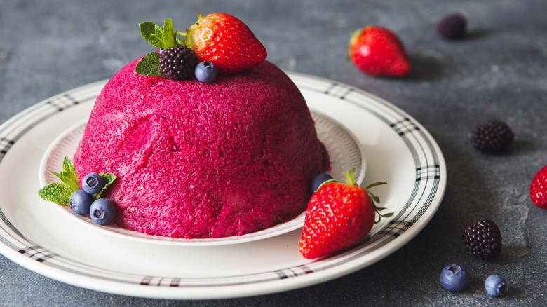 British summer pudding with berries