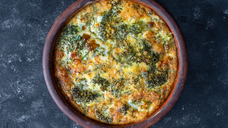 Italian frittata in a dish