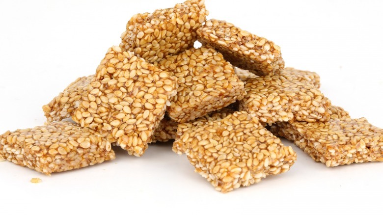 Pile of sesame seed candy
