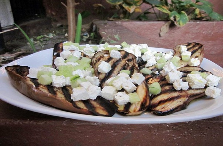 Grilled Eggplant With Feta and Cucumber