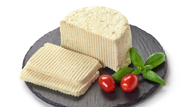 Havarti cheese on a platter