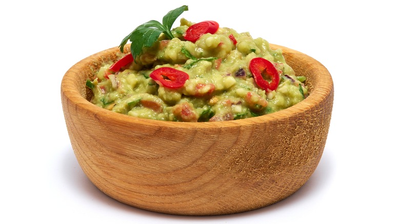 Guacamole with hot peppers