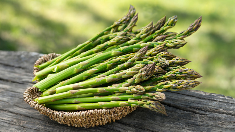 basket of fresh asparagus