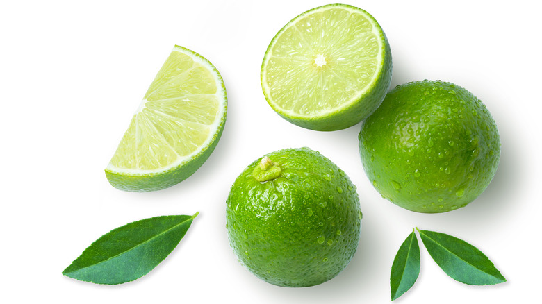 whole and cut limes