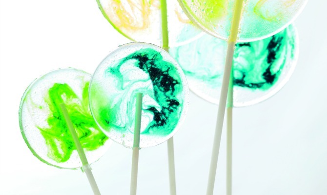 Rainbow Swirl Lollipops