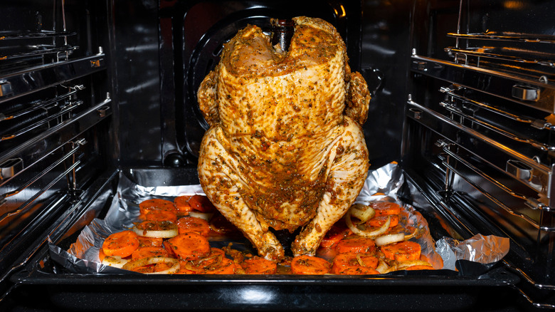 chicken on beer can in oven