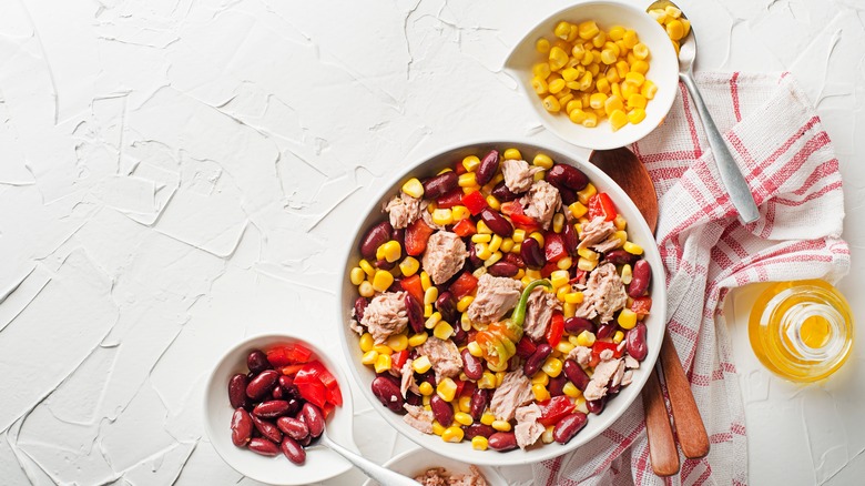 Corn bean and tuna salad