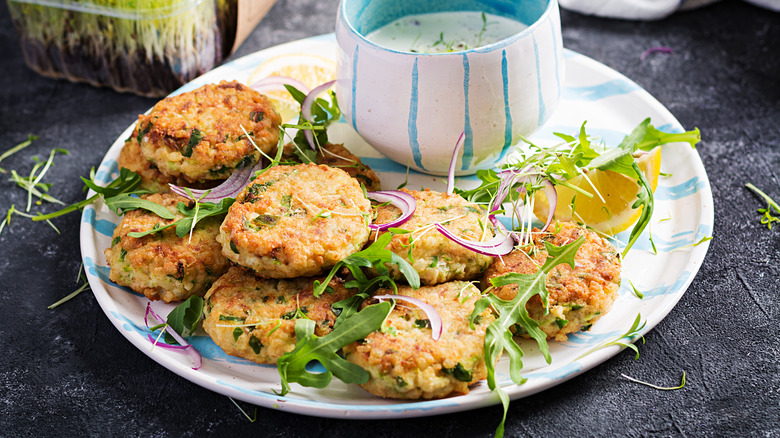 Tuna croquettes on plate