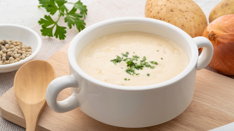 Mug of cream soup