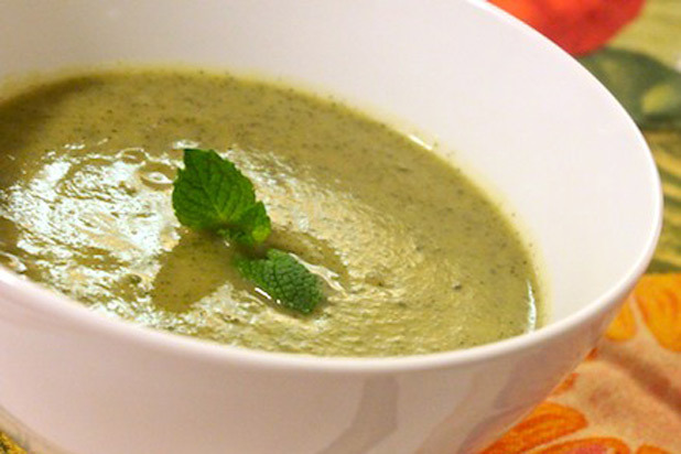 3. Cold Zucchini Soup with Curry and Mint Recipe