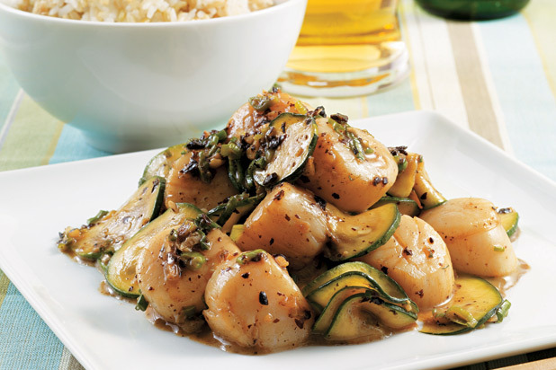 7. Black-Bean Scallops and Zucchini Recipe