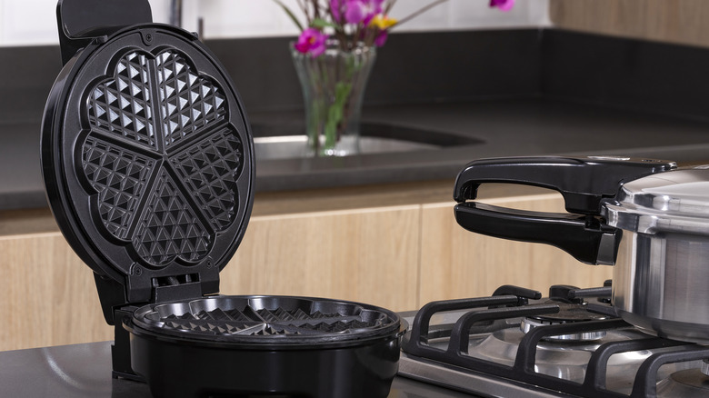 waffle maker on kitchen counter