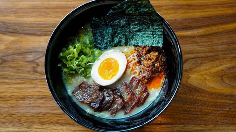 Ramen with toppings