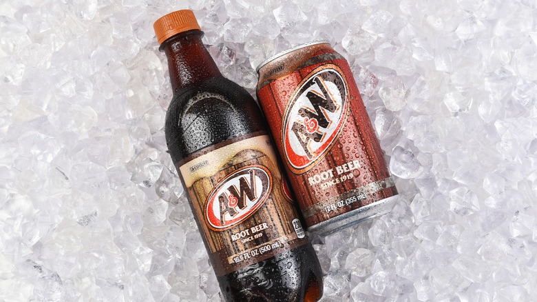 root beer bottle can ice