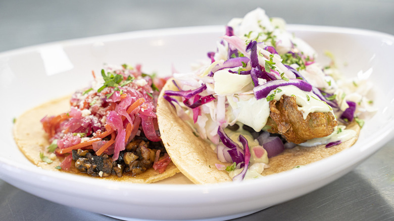 vegan taco plate at Seabirds Kitchen