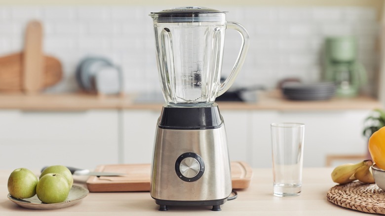 chrome blender on countertop